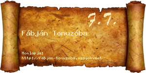Fábján Tonuzóba névjegykártya