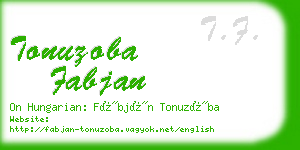 tonuzoba fabjan business card